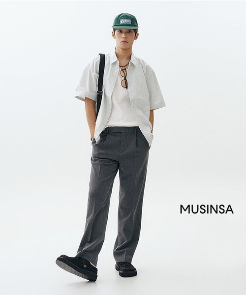 MUSINSA STANDARD(ムシンサスタンダード)の「ワイドヒドゥンバンディングスラックス【ミディアムグレー】(スラックス・メンズ・その他・26/27/28/29/36/34/32/30/31/33/40/38/42)」の18枚目の写真