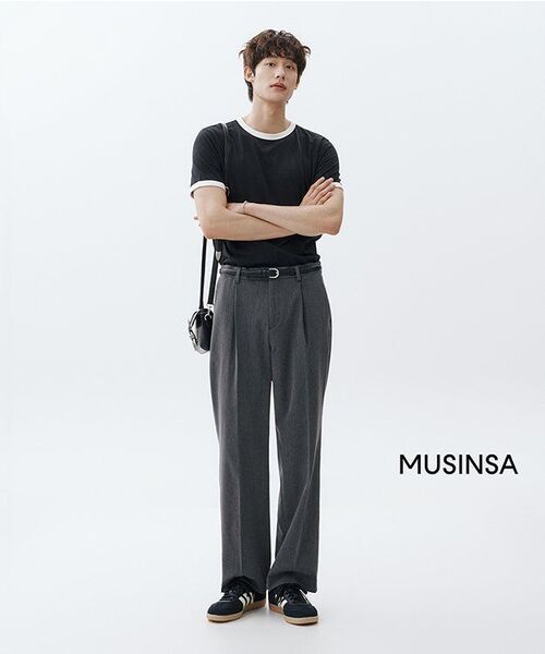 MUSINSA STANDARD(ムシンサスタンダード)の「ワイドヒドゥンバンディングスラックス【ミディアムグレー】(スラックス・メンズ・その他・26/27/28/29/36/34/32/30/31/33/40/38/42)」の19枚目の写真