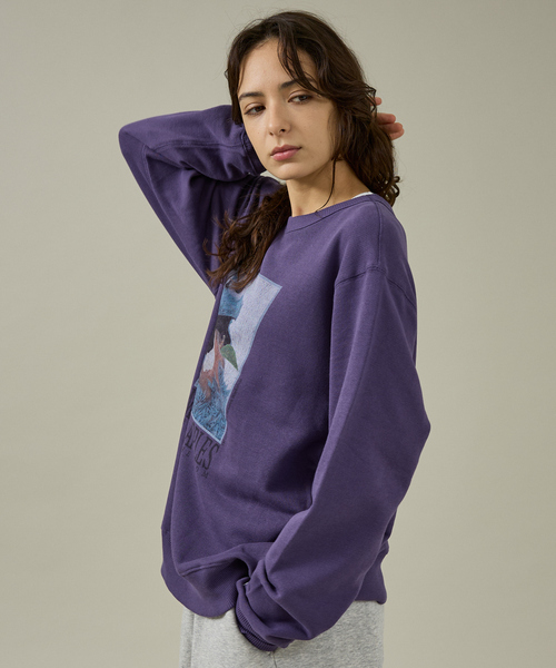 FRUIT OF THE LOOM（フルーツオブザルーム）の「【FRUIT OF THE LOOM】ロングスリーブ甘編み裏毛4/COOKIEMONSTER/ユニセックス【WEB限定】【予約】（スウェット・メンズ・エメラルド/パープル・M/L）」の15枚目の写真