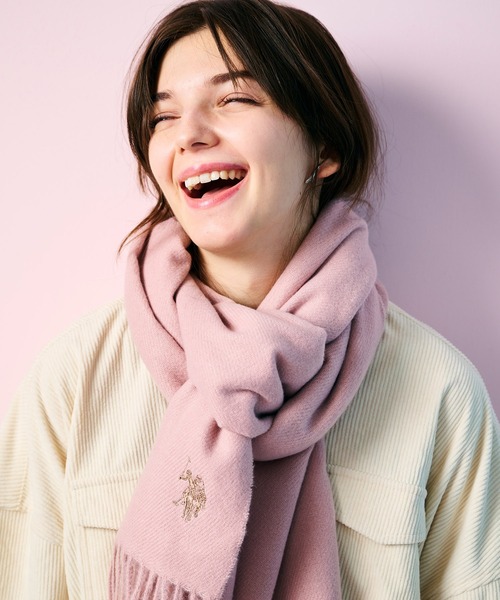 U.S. POLO ASSN.（ユーエスポロアッスン）の「【U.S. POLO ASSN.】カシミヤタッチ  マフラー 無地（マフラー・レディース・ホワイト/ネイビー/オレンジ/ブルー/ダークグリーン/ライトイエロー/オフホワイト/ライトピンク/ブラック/キャメル/グレー/ワイン・FREE）」の18枚目の写真