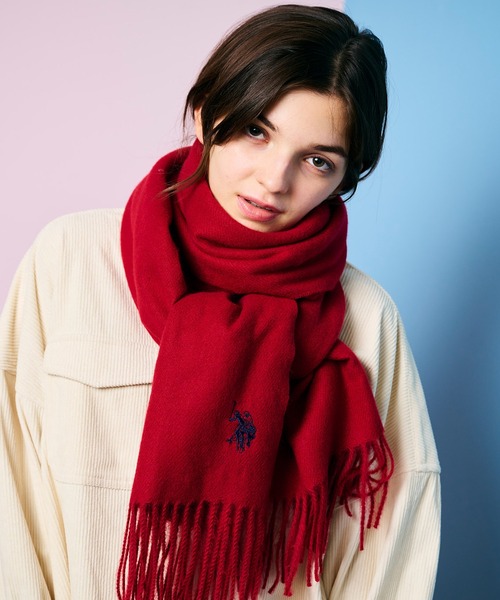 U.S. POLO ASSN.（ユーエスポロアッスン）の「【U.S. POLO ASSN.】カシミヤタッチ  マフラー 無地（マフラー・レディース・ホワイト/ネイビー/オレンジ/ブルー/ダークグリーン/ライトイエロー/オフホワイト/ライトピンク/ブラック/キャメル/グレー/ワイン・FREE）」の21枚目の写真