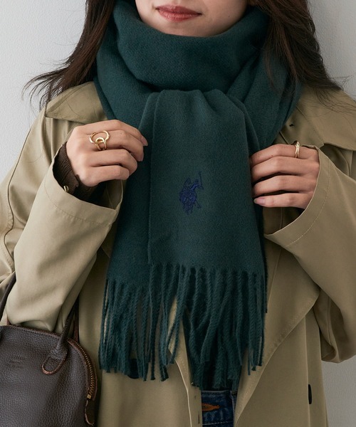 U.S. POLO ASSN.（ユーエスポロアッスン）の「【U.S. POLO ASSN.】カシミヤタッチ  マフラー 無地（マフラー・レディース・ホワイト/ネイビー/オレンジ/ブルー/ダークグリーン/ライトイエロー/オフホワイト/ライトピンク/ブラック/キャメル/グレー/ワイン・FREE）」の15枚目の写真