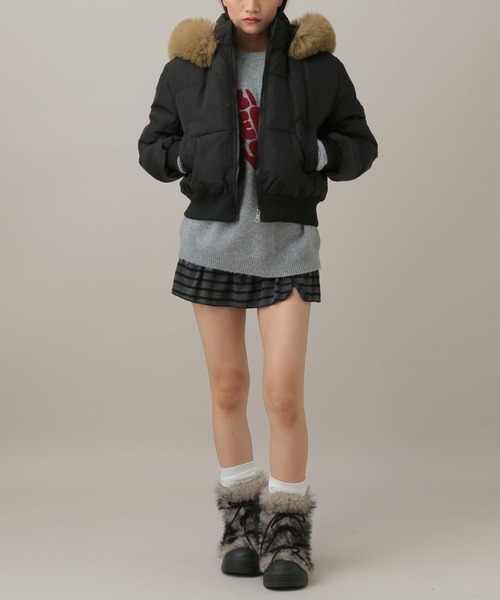 3.3 Field Trip (3.3フィールドトリップ)の「【フード&ファー取り外し可】3.3 Field Trip/フードファーブルゾン(ダウンジャケット/コート・レディース・ブラック/ベージュ/ブラック系その他/ベージュ系その他・FREE)」の5枚目の写真