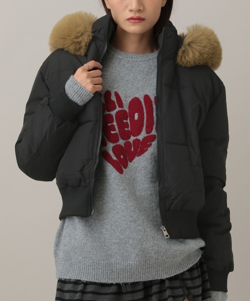 3.3 Field Trip (3.3フィールドトリップ)の「【フード&ファー取り外し可】3.3 Field Trip/フードファーブルゾン(ダウンジャケット/コート・レディース・ブラック/ベージュ/ブラック系その他/ベージュ系その他・FREE)」の7枚目の写真