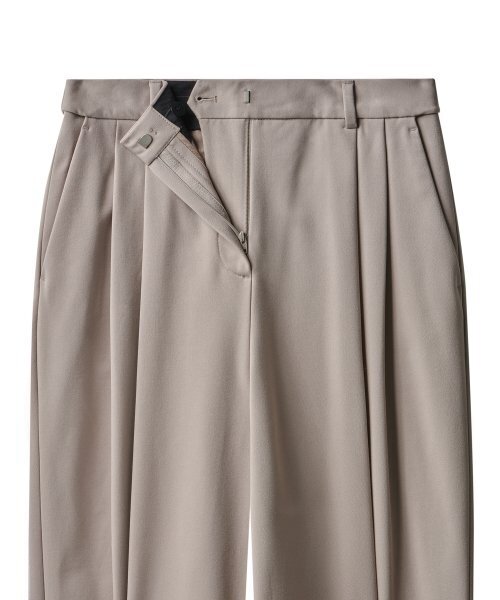 MUSINSA STANDARD WOMAN（ムシンサスタンダードウーマン）の「ウィメンズヘビーウェイト裏起毛ハイウエストワイドヒドゥンバンディングスラックス[ライトベージュ]（スラックス・レディース・その他・32/30/31/24/25/26/27/28/29）」の3枚目の写真
