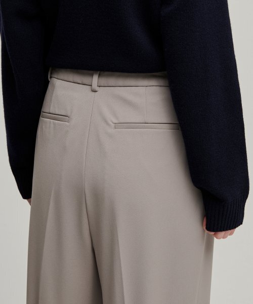 MUSINSA STANDARD WOMAN（ムシンサスタンダードウーマン）の「ウィメンズヘビーウェイト裏起毛ハイウエストワイドヒドゥンバンディングスラックス[ライトベージュ]（スラックス・レディース・その他・32/30/31/24/25/26/27/28/29）」の7枚目の写真