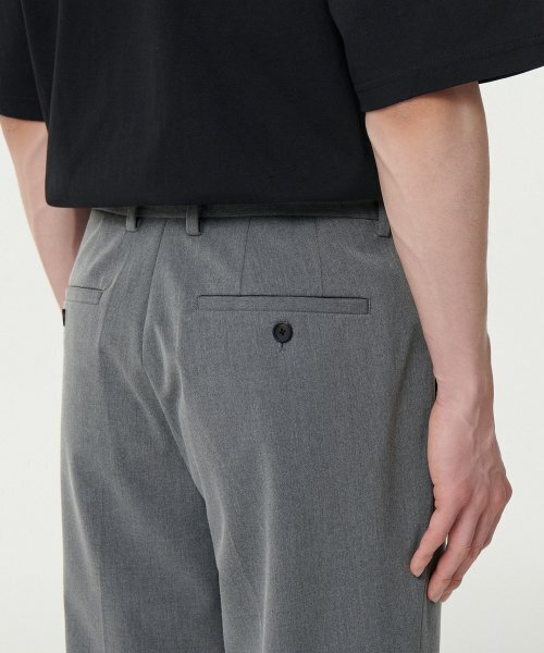 MUSINSA STANDARD（ムシンサスタンダード）の「リラックステーパードヒドゥンバンディングクロップスラックス[メランジグレー]（スラックス・メンズ・その他・40/30/26/27/28/29/31/32/33/34/36/38/42）」の6枚目の写真