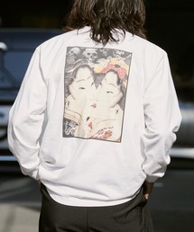 LONELY/論理 | LONELY(論理)/ロンリー  "DEEP THROAT" HEAVY OZ LONG SLEEVE 浮世絵風デザイン クルーネックロンT(Tシャツ/カットソー)