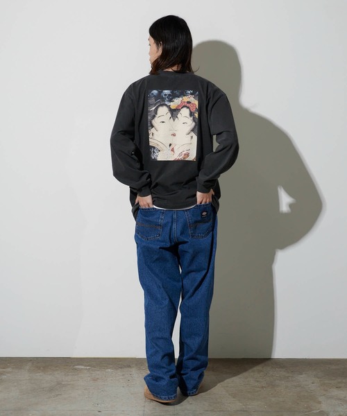 LONELY/論理（ロンリー）の「LONELY(論理)/ロンリー  "DEEP THROAT" HEAVY OZ LONG SLEEVE 浮世絵風デザイン クルーネックロンT（Tシャツ/カットソー・メンズ・ホワイト/ブラック・L/XL/XXL）」の16枚目の写真