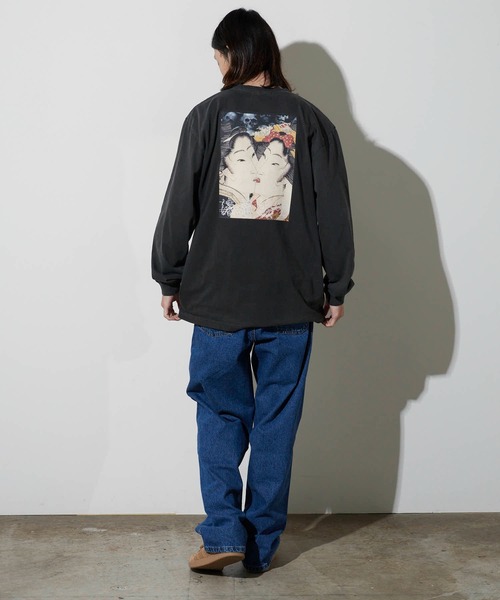 LONELY/論理（ロンリー）の「LONELY(論理)/ロンリー  "DEEP THROAT" HEAVY OZ LONG SLEEVE 浮世絵風デザイン クルーネックロンT（Tシャツ/カットソー・メンズ・ホワイト/ブラック・L/XL/XXL）」の15枚目の写真
