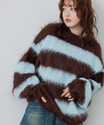 RETRO GIRL | 起毛ボーダーBIGニット(ニット/セーター)