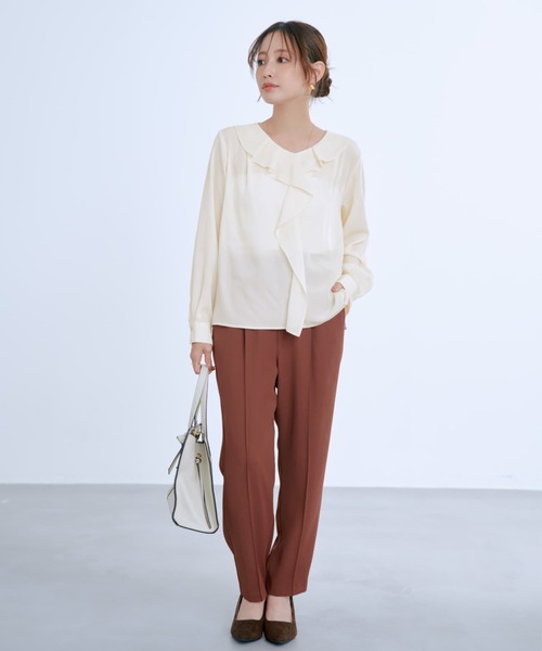 COHINA(コヒナ)の「ドロストとろみテーパードパンツ 【低身長・小柄女性】(スラックス・レディース・ブラック/ホワイト/オレンジ・XS-Regular/S-Short/XS-Short/S-Regular)」の13枚目の写真