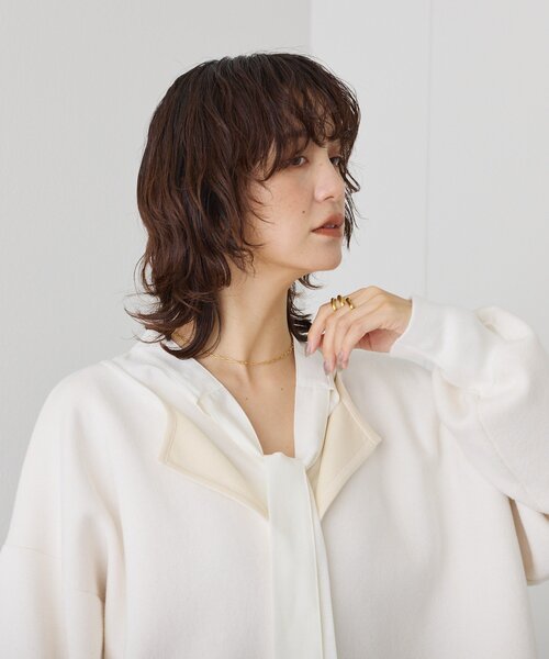 RIVE DROITE（リヴドロワ）の「予約【オンオフ使える】ナロータイブラウス（シャツ/ブラウス・レディース・ベージュ/オフホワイト/サックスブルー・FREE）」の15枚目の写真