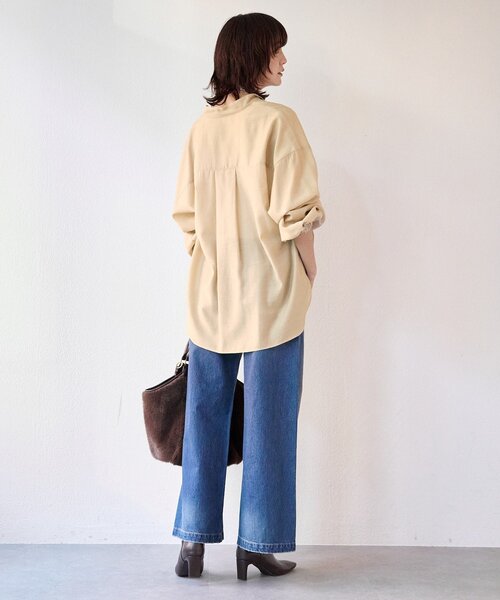 RIVE DROITE（リヴドロワ）の「予約【オンオフ使える】ナロータイブラウス（シャツ/ブラウス・レディース・ベージュ/オフホワイト/サックスブルー・FREE）」の13枚目の写真