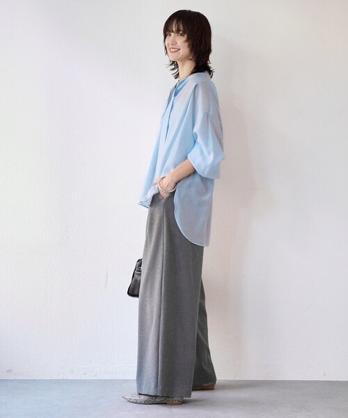 RIVE DROITE（リヴドロワ）の「予約【オンオフ使える】ナロータイブラウス（シャツ/ブラウス・レディース・ベージュ/オフホワイト/サックスブルー・FREE）」の19枚目の写真