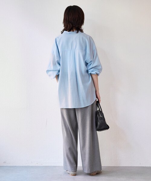 RIVE DROITE（リヴドロワ）の「予約【オンオフ使える】ナロータイブラウス（シャツ/ブラウス・レディース・ベージュ/オフホワイト/サックスブルー・FREE）」の20枚目の写真