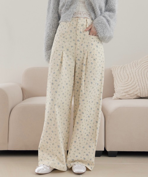 REMOON(リムーン)の「ツイル2タックワイドパンツ(その他パンツ・レディース・ベージュ/ブラウン/マルチ・SMALL/MEDIUM)」の3枚目の写真