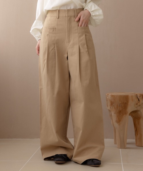 REMOON(リムーン)の「ツイル2タックワイドパンツ(その他パンツ・レディース・ベージュ/ブラウン/マルチ・SMALL/MEDIUM)」の16枚目の写真