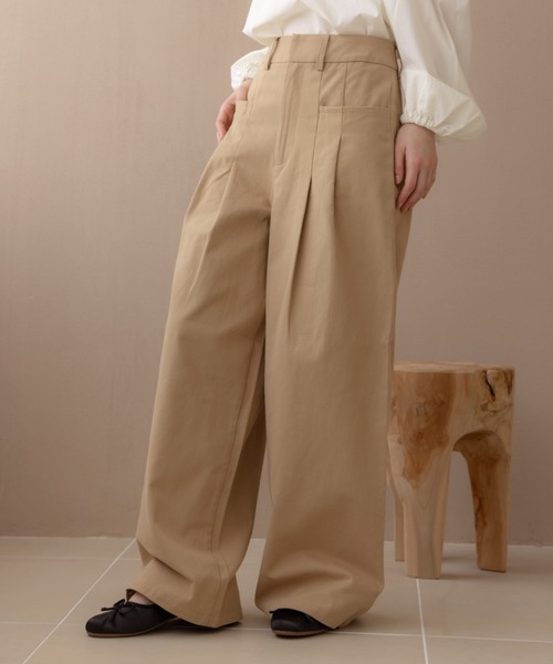 REMOON(リムーン)の「ツイル2タックワイドパンツ(その他パンツ・レディース・ベージュ/ブラウン/マルチ・SMALL/MEDIUM)」の15枚目の写真