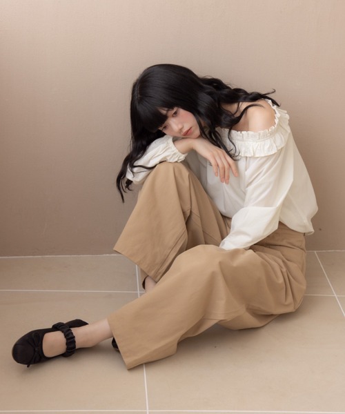 REMOON(リムーン)の「ツイル2タックワイドパンツ(その他パンツ・レディース・ベージュ/ブラウン/マルチ・SMALL/MEDIUM)」の12枚目の写真