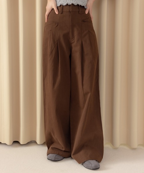 REMOON(リムーン)の「ツイル2タックワイドパンツ(その他パンツ・レディース・ベージュ/ブラウン/マルチ・SMALL/MEDIUM)」の11枚目の写真