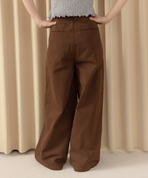 REMOON(リムーン)の「ツイル2タックワイドパンツ(その他パンツ・レディース・ベージュ/ブラウン/マルチ・SMALL/MEDIUM)」の7枚目の写真