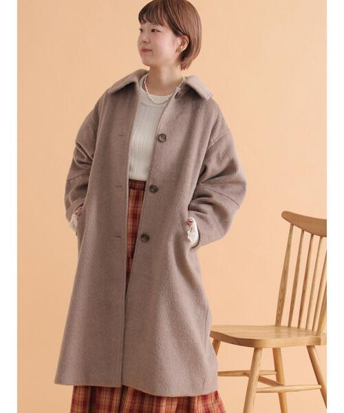 ehka sopo（エヘカソポ）の「ミニシャギーコート（その他アウター・レディース・カーキ/チャコールグレー/モカ・F）」の2枚目の写真