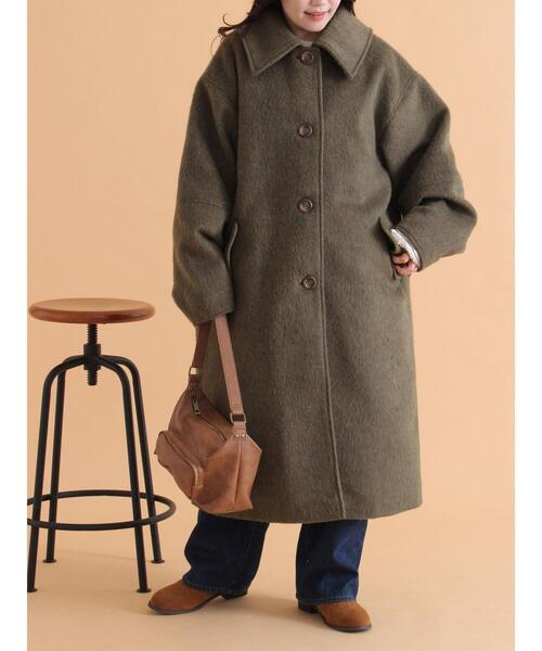 ehka sopo（エヘカソポ）の「ミニシャギーコート（その他アウター・レディース・カーキ/チャコールグレー/モカ・F）」の6枚目の写真