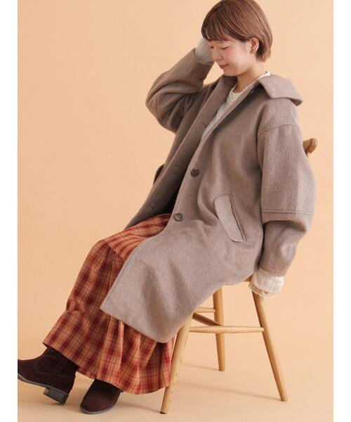 ehka sopo（エヘカソポ）の「ミニシャギーコート（その他アウター・レディース・カーキ/チャコールグレー/モカ・F）」の15枚目の写真