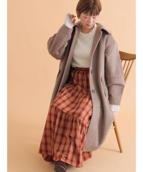 ehka sopo（エヘカソポ）の「ミニシャギーコート（その他アウター・レディース・カーキ/チャコールグレー/モカ・F）」の16枚目の写真