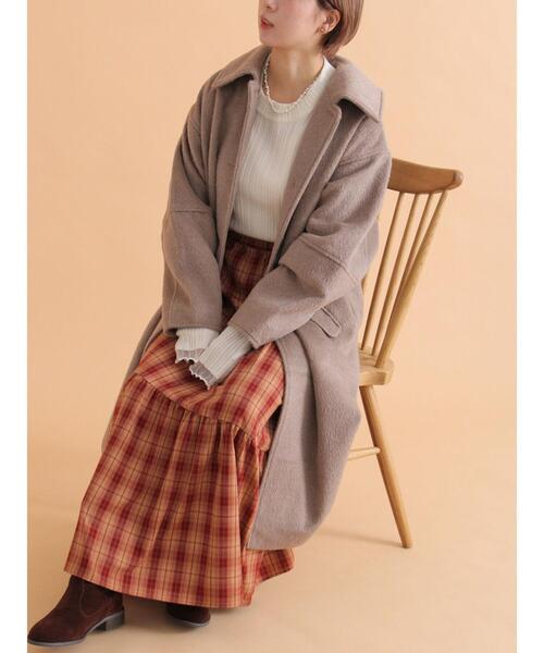 ehka sopo（エヘカソポ）の「ミニシャギーコート（その他アウター・レディース・カーキ/チャコールグレー/モカ・F）」の17枚目の写真