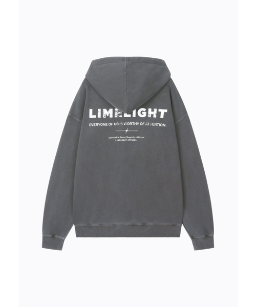 LIMELIGHT APPAREL(ライムライトアパレル)の「アパレルピグメントバックロゴオーバーサイズフードパーカー(チャコール/ホワイト)(パーカー・メンズ・その他・SMALL/MEDIUM/LARGE/X-LARGE)」の3枚目の写真