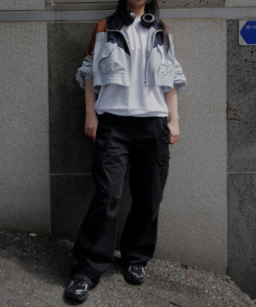 Ameri（アメリ）の「DEFORM DOCKING NYLON JACKET（ナイロンジャケット・レディース・アイボリー/カーキ/ライトブルー・SMALL/MEDIUM）」の21枚目の写真