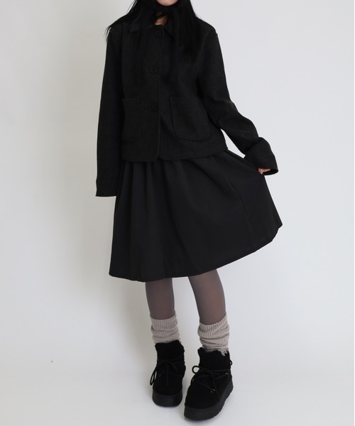 Vini（ヴィニ）の「【もふもふボア】厚底ムートンタッチショートブーツ（ブーツ・レディース・ブラック/ホワイト・MEDIUM）」の21枚目の写真