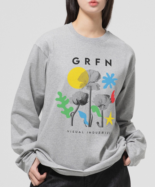 GRANFINNY(グランフィニ)の「ビジュアルグラフィックレギュラーロングスリーブ-メランジェ(Tシャツ/カットソー・レディース・ミックスグレー・MEDIUM/LARGE/X-LARGE)」の3枚目の写真