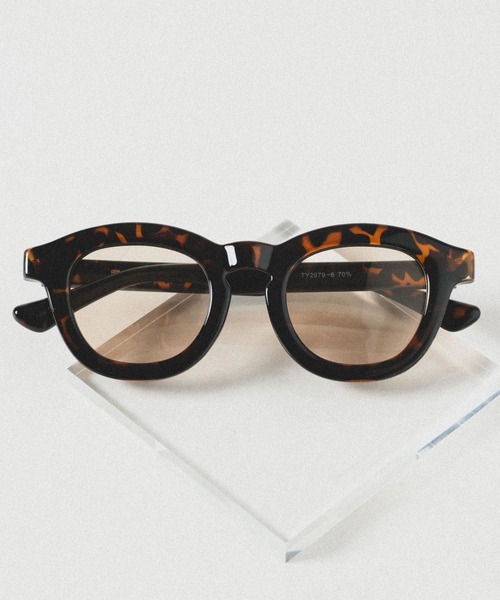 RAGEBLUE（レイジブルー）の「ウェリントンメガネ（サングラス・メンズ・ブラック/その他8/ダークブラウン・FREE）」の3枚目の写真