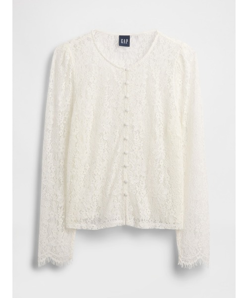 GAP(ギャップ)の「レース フロントボタン トップス(シャツ/ブラウス・レディース・ホワイト・M/S/XS/XXS/L)」の3枚目の写真