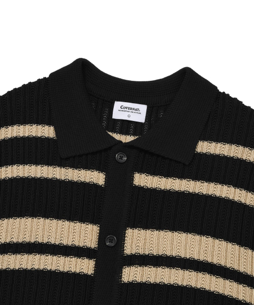 COVERNAT（カバーナット）の「ストライプクロシェハーフニットブラック（カーディガン/ボレロ・レディース・その他・MEDIUM/LARGE/X-LARGE/SMALL）」の3枚目の写真