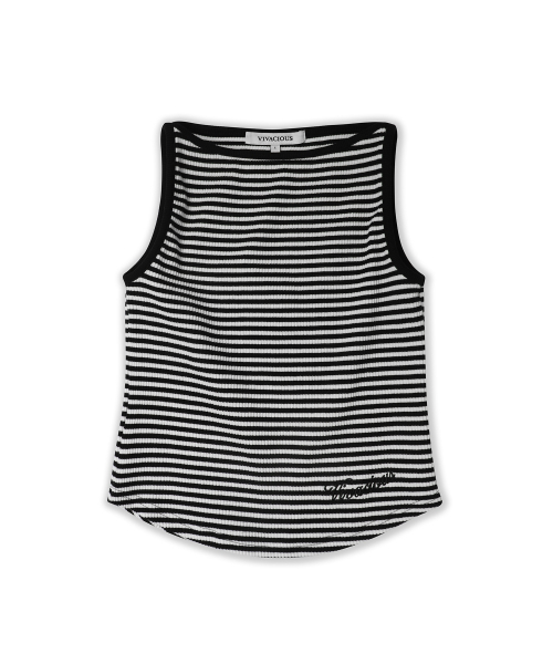 Vivacious(ビバシャス)の「Sus Boatneck Stripe Sleeveless BROWN(Tシャツ/カットソー・レディース・ブラウン・SMALL/MEDIUM)」の5枚目の写真