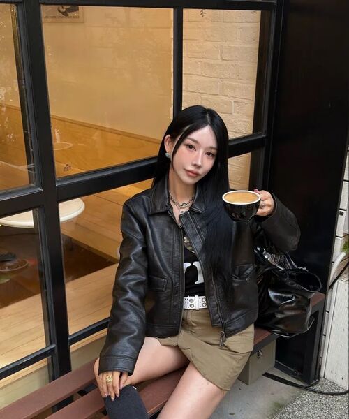 LADY VOLUME(レディーボリューム)の「9205 ウォッシングレザージャケット (ブラック)(ライダースジャケット・レディース・その他・MEDIUM/LARGE)」の11枚目の写真