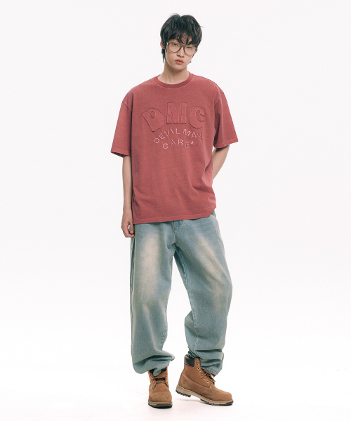MOO（エムオーオー）の「DMC Applique Pigment Short Sleeve - Pink（Tシャツ/カットソー・レディース・ライトピンク・MEDIUM/LARGE）」の4枚目の写真