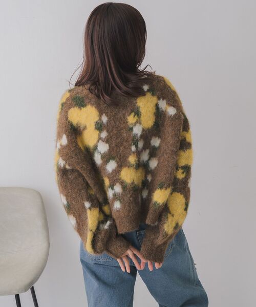 RETRO GIRL（レトロガール）の「花柄起毛NTカーデ（カーディガン/ボレロ・レディース・ブラウン/ライトグレー/ナチュラル・FREE）」の12枚目の写真