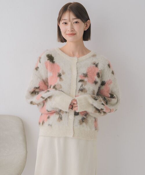 RETRO GIRL（レトロガール）の「花柄起毛NTカーデ（カーディガン/ボレロ・レディース・ブラウン/ライトグレー/ナチュラル・FREE）」の18枚目の写真