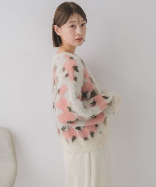 RETRO GIRL（レトロガール）の「花柄起毛NTカーデ（カーディガン/ボレロ・レディース・ブラウン/ライトグレー/ナチュラル・FREE）」の19枚目の写真