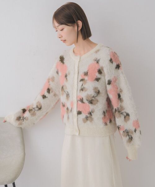 RETRO GIRL（レトロガール）の「花柄起毛NTカーデ（カーディガン/ボレロ・レディース・ブラウン/ライトグレー/ナチュラル・FREE）」の22枚目の写真