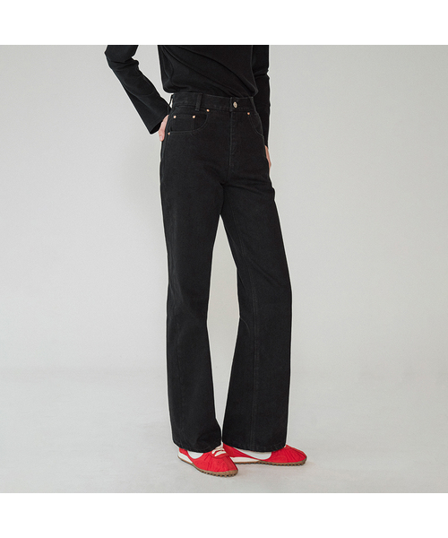 P3277 フレアブラックジーンズ