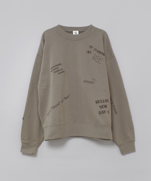 RNA-N(アールエヌエーエヌ)の「M2594 裏起毛パイル落書き刺繍スウェット(Tシャツ/カットソー・レディース・ライトブルー/ライトベージュ/ライトグレー・FREE)」の7枚目の写真