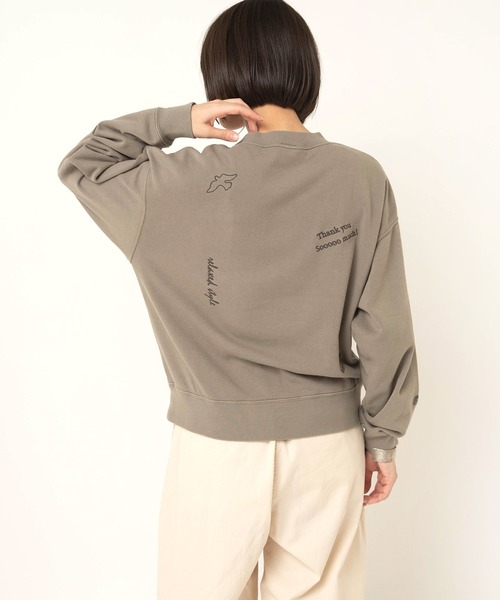 RNA-N(アールエヌエーエヌ)の「M2594 裏起毛パイル落書き刺繍スウェット(Tシャツ/カットソー・レディース・ライトブルー/ライトベージュ/ライトグレー・FREE)」の6枚目の写真