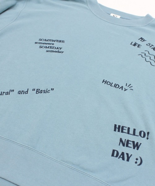 RNA-N(アールエヌエーエヌ)の「M2594 裏起毛パイル落書き刺繍スウェット(Tシャツ/カットソー・レディース・ライトブルー/ライトベージュ/ライトグレー・FREE)」の19枚目の写真