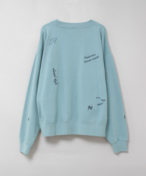 RNA-N(アールエヌエーエヌ)の「M2594 裏起毛パイル落書き刺繍スウェット(Tシャツ/カットソー・レディース・ライトブルー/ライトベージュ/ライトグレー・FREE)」の14枚目の写真